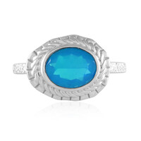 Blue Ethiopian Opal Silver Ring