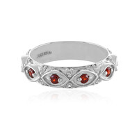 Mahogany Zircon Silver Ring