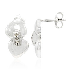 Champagne Diamond Silver Earrings