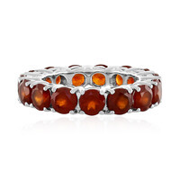 Hessonite Garnet Silver Ring