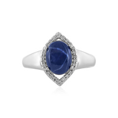 Blue Star Sapphire Silver Ring