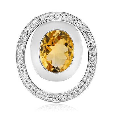 Citrine Silver Pendant (MONOSONO COLLECTION)