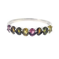 Fancy Tourmaline Silver Ring