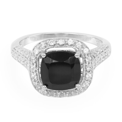 Black Spinel Silver Ring