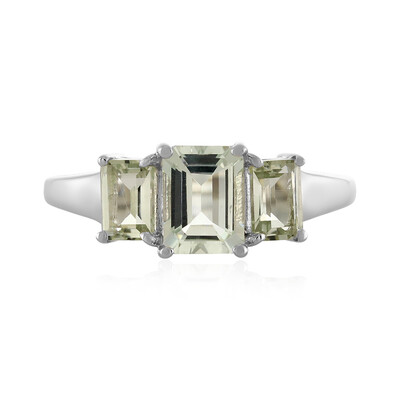 Green Amethyst Silver Ring