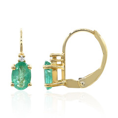 10K AAA Zambian Emerald Gold Earrings