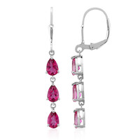 Pink Topaz Silver Earrings