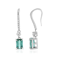 Benedito Green Tourmaline Silver Earrings (Adela Silber)
