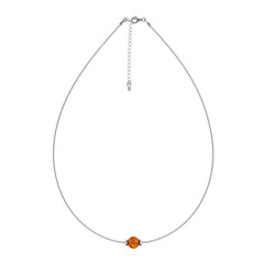 Cognac Baltic Amber Silver Necklace