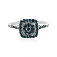 I3 Blue Diamond Silver Ring