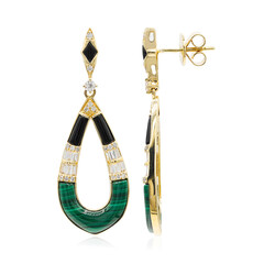 14K Malachite Gold Earrings (CIRARI)