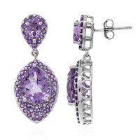 Rose de France Amethyst Silver Earrings