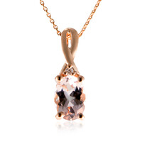 10K AAA Morganite Gold Necklace