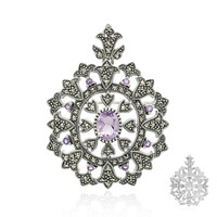 Amethyst Silver Brooch