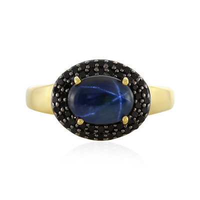 Blue Star Sapphire Silver Ring