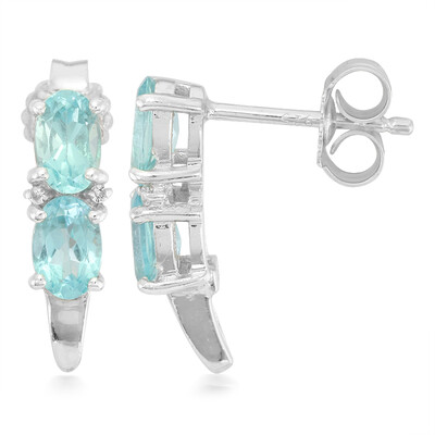 Blue Apatite Silver Earrings