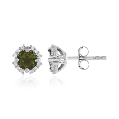 Moldavite Silver Earrings