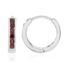 Red Zircon Silver Earrings