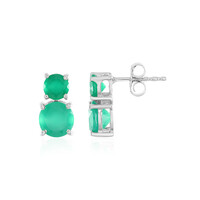 Green Onyx Silver Earrings