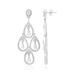 White Topaz Silver Earrings