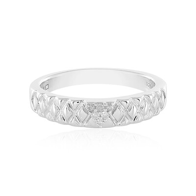 I2 (I) Diamond Silver Ring