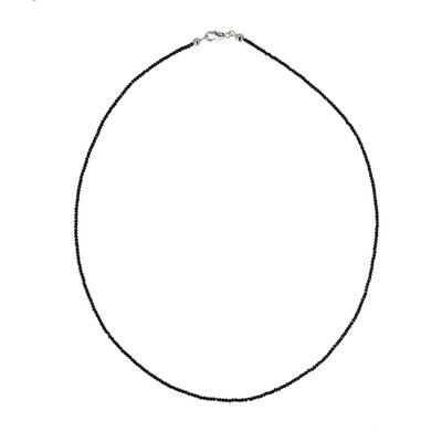 Black Spinel Silver Necklace
