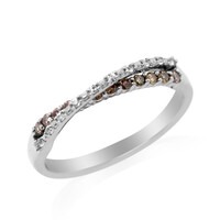 I2 Champagne Diamond Silver Ring