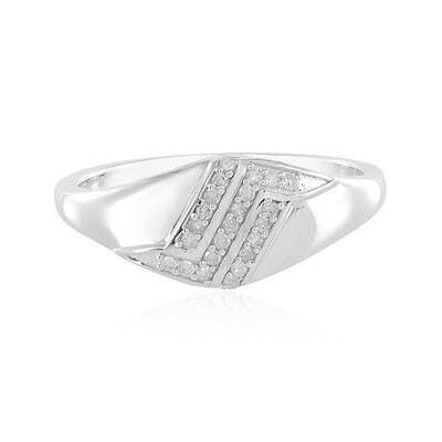 I2 (I) Diamond Silver Ring