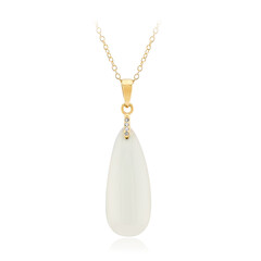 White Chalcedony Silver Necklace
