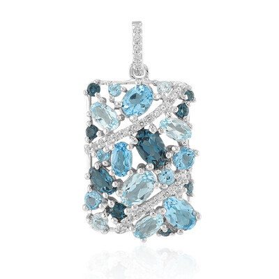Swiss Blue Topaz Silver Pendant