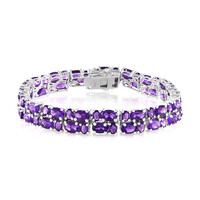 Zambian Amethyst Silver Bracelet
