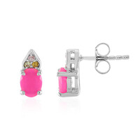 Pink Ethiopian Opal Silver Earrings