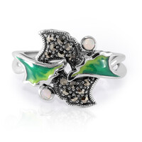 White Opal Silver Ring