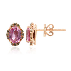 9K Pink Sapphire Gold Earrings