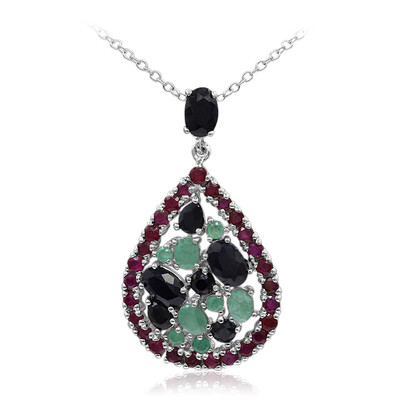 Black Sapphire Silver Necklace