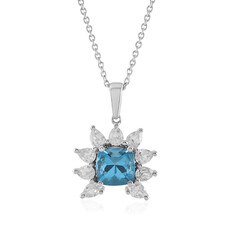 Swiss Blue Topaz Silver Necklace (de Melo)
