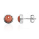 Orange Spiny Oyster Shell Silver Earrings