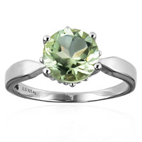 Green Amethyst Silver Ring