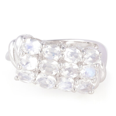 Rainbow Moonstone Silver Ring