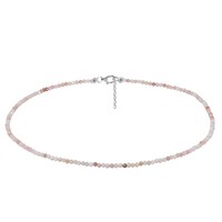 Pink Opal Silver Necklace