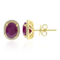 18K Burmese Ruby Gold Earrings (CIRARI)