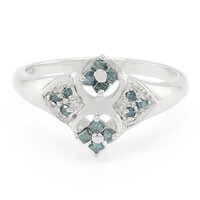 Fancy Diamond Silver Ring