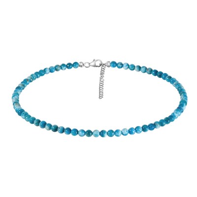 Neon Blue Apatite Silver Necklace