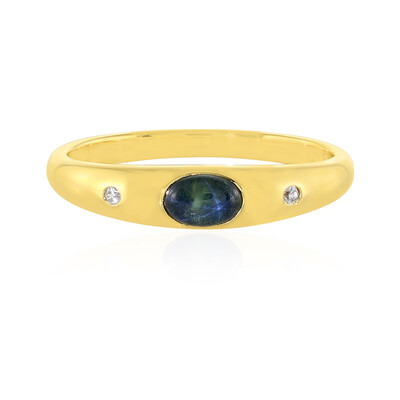 Blue Star Sapphire Silver Ring