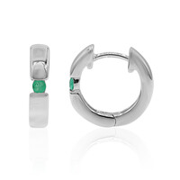 Emerald Silver Earrings