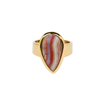 Lace Agate Silver Ring