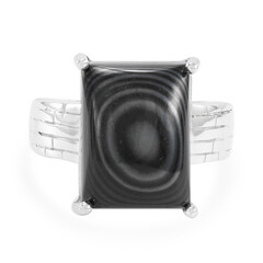 Psilomelane Silver Ring