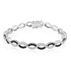 Black Spinel Silver Bracelet