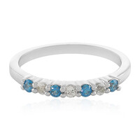 Blue Zircon Silver Ring