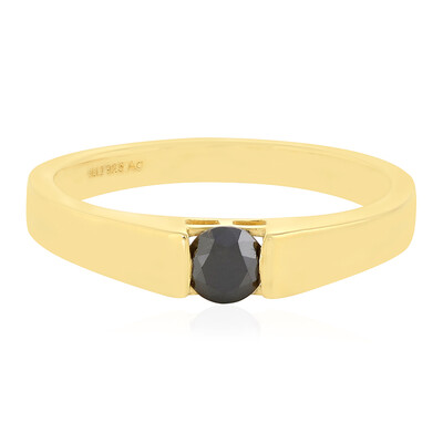 Black Diamond Silver Ring